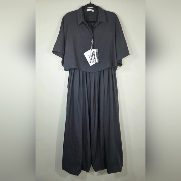 NEW JIL SANDER MINIMALIST WOOL AND SILK DRESS. - Picture 4 of 8